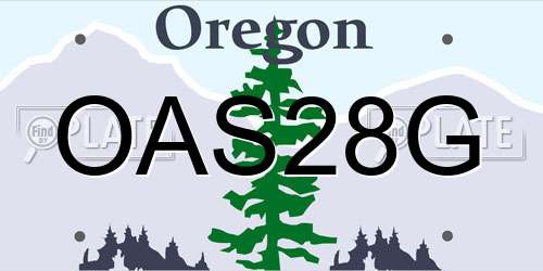 OAS28G Oregon License Plate