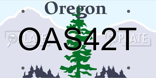 OAS42T Oregon License Plate