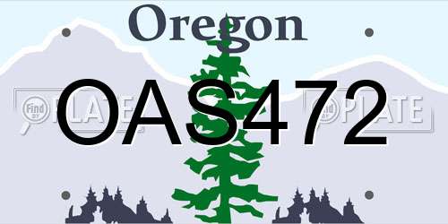 OAS472 Oregon License Plate