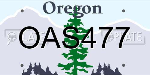 OAS477 Oregon License Plate