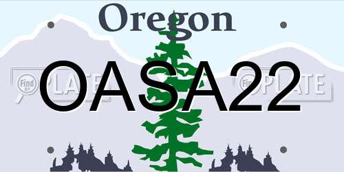 OASA22 Oregon License Plate