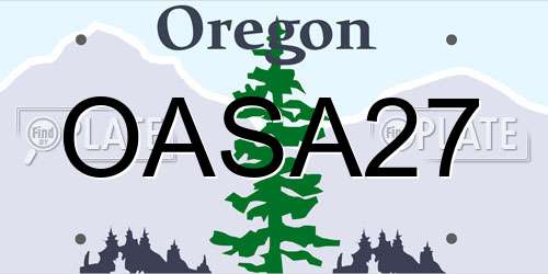 OASA27 Oregon License Plate