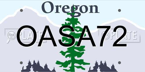 OASA72 Oregon License Plate