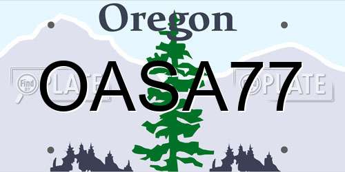 OASA77 Oregon License Plate