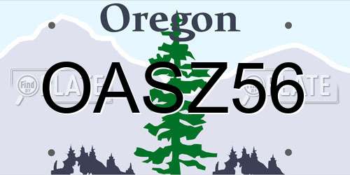 OASZ56 Oregon License Plate