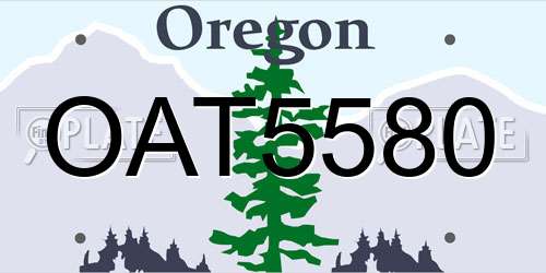 OAT5580 Oregon License Plate
