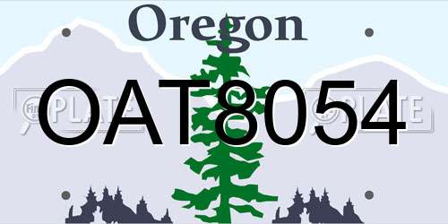 OAT8054 Oregon License Plate