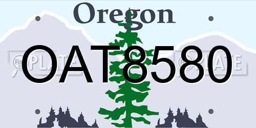OAT8580 Oregon License Plate