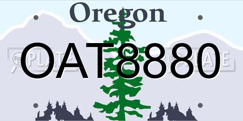 OAT8880 Oregon License Plate