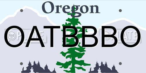 OATBBBO Oregon License Plate