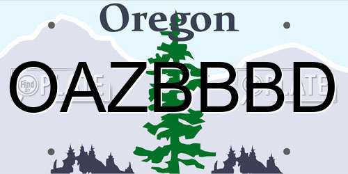 OAZBBBD Oregon License Plate