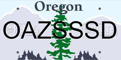 OAZSSSD Oregon License Plate