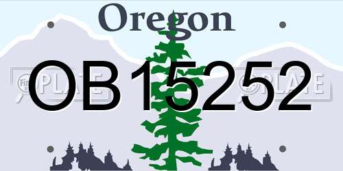 OB15252 Oregon License Plate