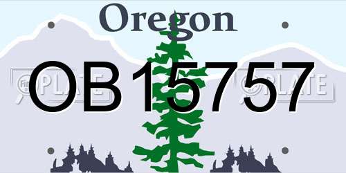 OB15757 Oregon License Plate