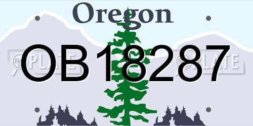 OB18287 Oregon License Plate