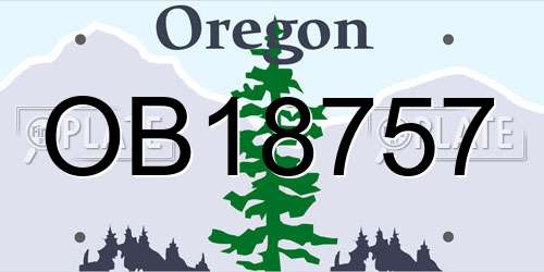OB18757 Oregon License Plate