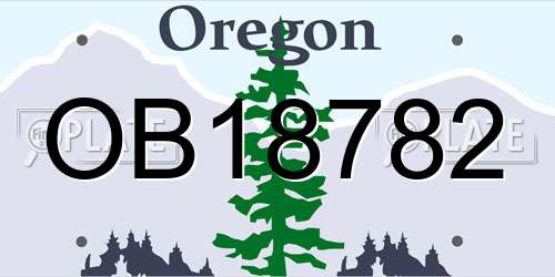 OB18782 Oregon License Plate