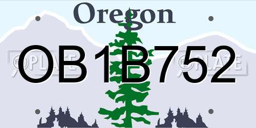 OB1B752 Oregon License Plate