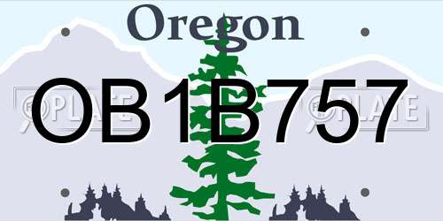 OB1B757 Oregon License Plate