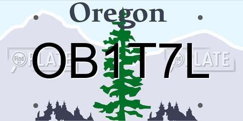OB1T7L Oregon License Plate