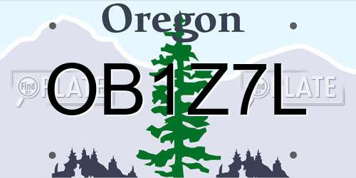 OB1Z7L Oregon License Plate