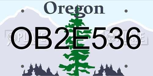 OB2E536 Oregon License Plate