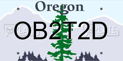OB2T2D Oregon License Plate
