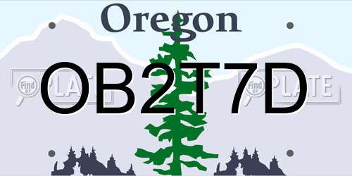 OB2T7D Oregon License Plate