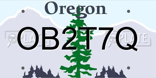 OB2T7Q Oregon License Plate