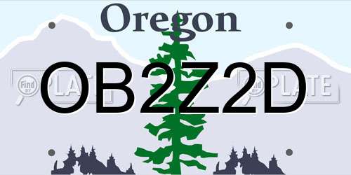 OB2Z2D Oregon License Plate