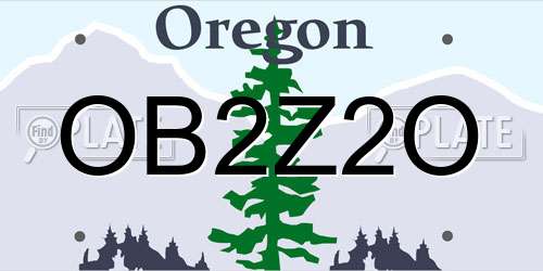 OB2Z2O Oregon License Plate