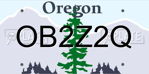 OB2Z2Q Oregon License Plate