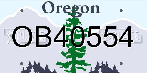 OB40554 Oregon License Plate