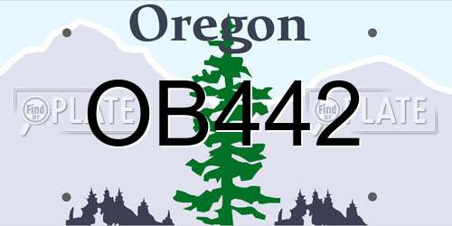 OB442 Oregon License Plate