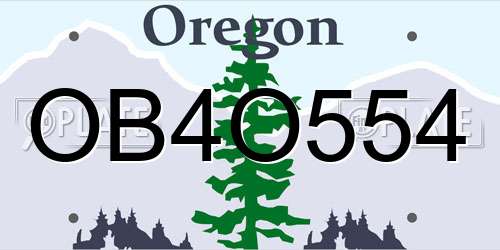 OB4O554 Oregon License Plate