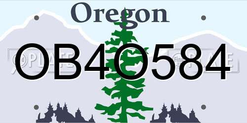OB4O584 Oregon License Plate