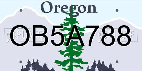 OB5A788 Oregon License Plate