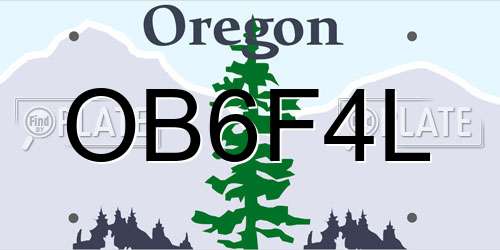 OB6F4L Oregon License Plate