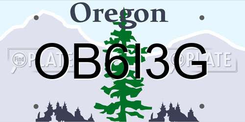 OB6I3G Oregon License Plate