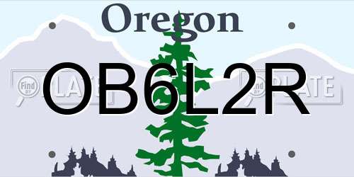 OB6L2R Oregon License Plate