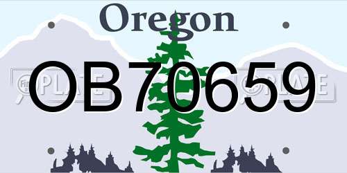 OB70659 Oregon License Plate