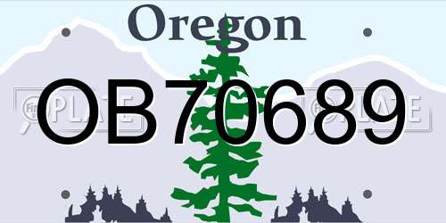 OB70689 Oregon License Plate