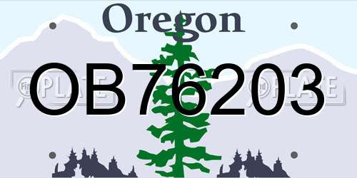 OB76203 Oregon License Plate