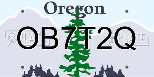OB7T2Q Oregon License Plate