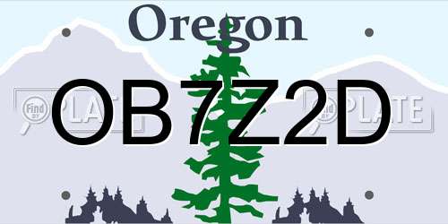 OB7Z2D Oregon License Plate