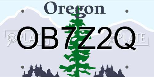 OB7Z2Q Oregon License Plate