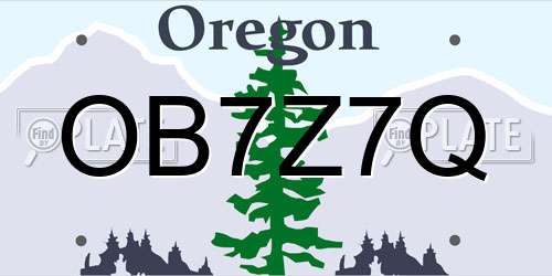 OB7Z7Q Oregon License Plate