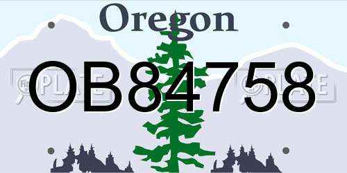 OB84758 Oregon License Plate