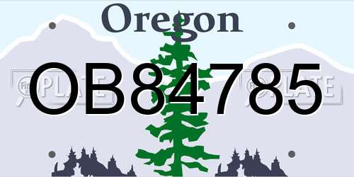 OB84785 Oregon License Plate