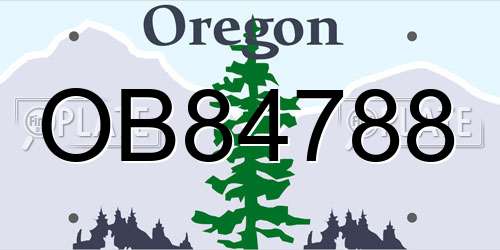 OB84788 Oregon License Plate